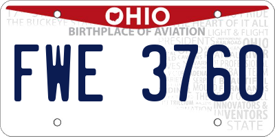 OH license plate FWE3760