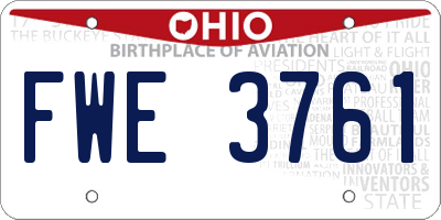 OH license plate FWE3761