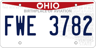 OH license plate FWE3782