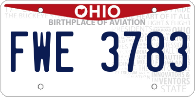 OH license plate FWE3783