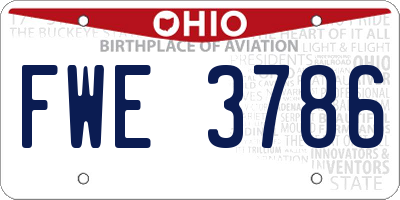 OH license plate FWE3786