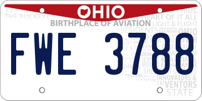 OH license plate FWE3788