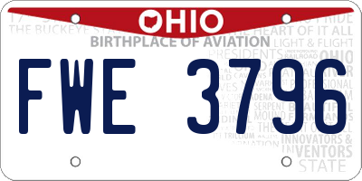 OH license plate FWE3796