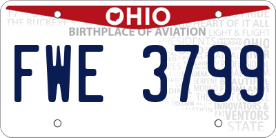 OH license plate FWE3799