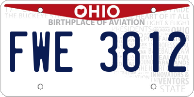 OH license plate FWE3812