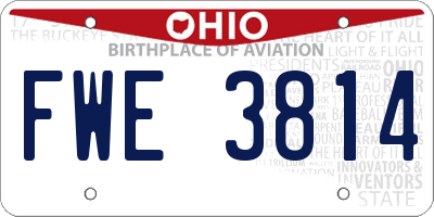 OH license plate FWE3814