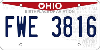 OH license plate FWE3816