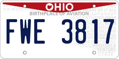 OH license plate FWE3817