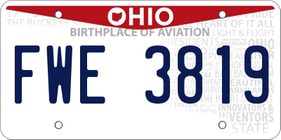 OH license plate FWE3819