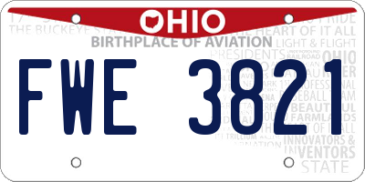 OH license plate FWE3821