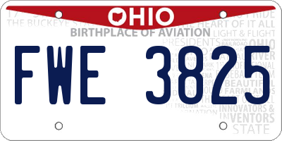 OH license plate FWE3825