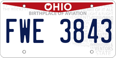OH license plate FWE3843