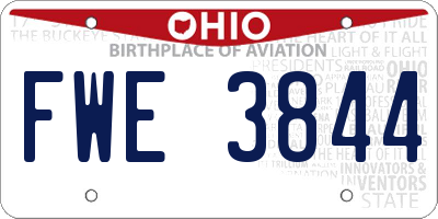 OH license plate FWE3844