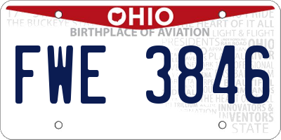 OH license plate FWE3846