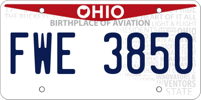 OH license plate FWE3850