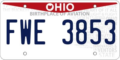 OH license plate FWE3853