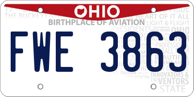 OH license plate FWE3863