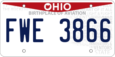 OH license plate FWE3866