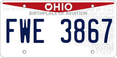 OH license plate FWE3867