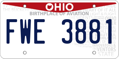 OH license plate FWE3881