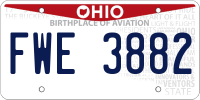 OH license plate FWE3882