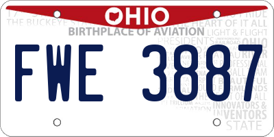 OH license plate FWE3887