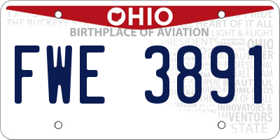 OH license plate FWE3891