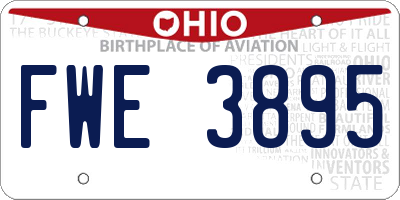 OH license plate FWE3895