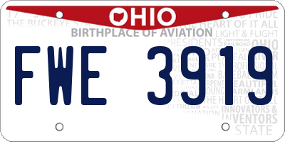 OH license plate FWE3919