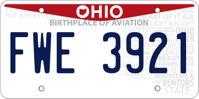 OH license plate FWE3921