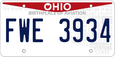 OH license plate FWE3934