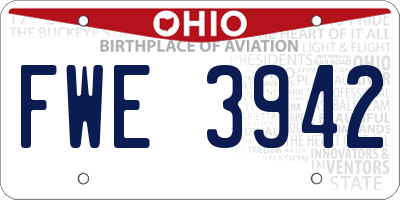 OH license plate FWE3942
