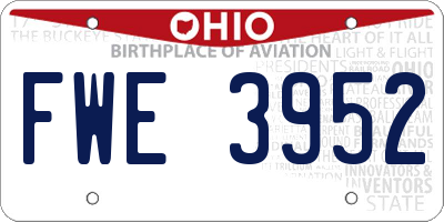OH license plate FWE3952