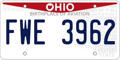 OH license plate FWE3962
