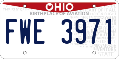 OH license plate FWE3971