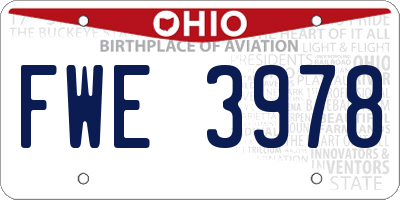 OH license plate FWE3978