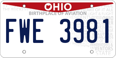 OH license plate FWE3981