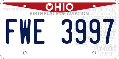 OH license plate FWE3997