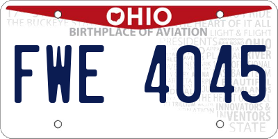 OH license plate FWE4045