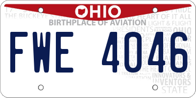 OH license plate FWE4046