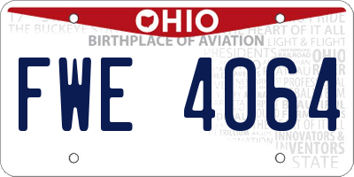 OH license plate FWE4064