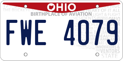 OH license plate FWE4079