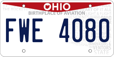 OH license plate FWE4080