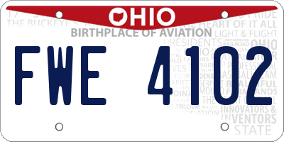 OH license plate FWE4102