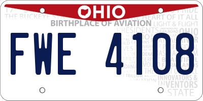 OH license plate FWE4108