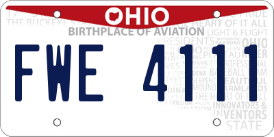 OH license plate FWE4111