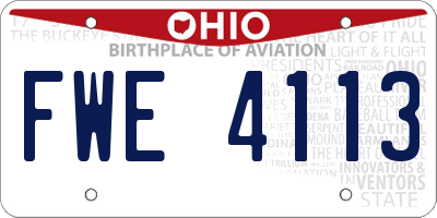OH license plate FWE4113