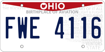 OH license plate FWE4116