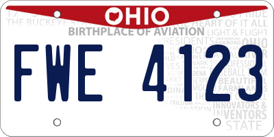 OH license plate FWE4123