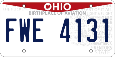 OH license plate FWE4131